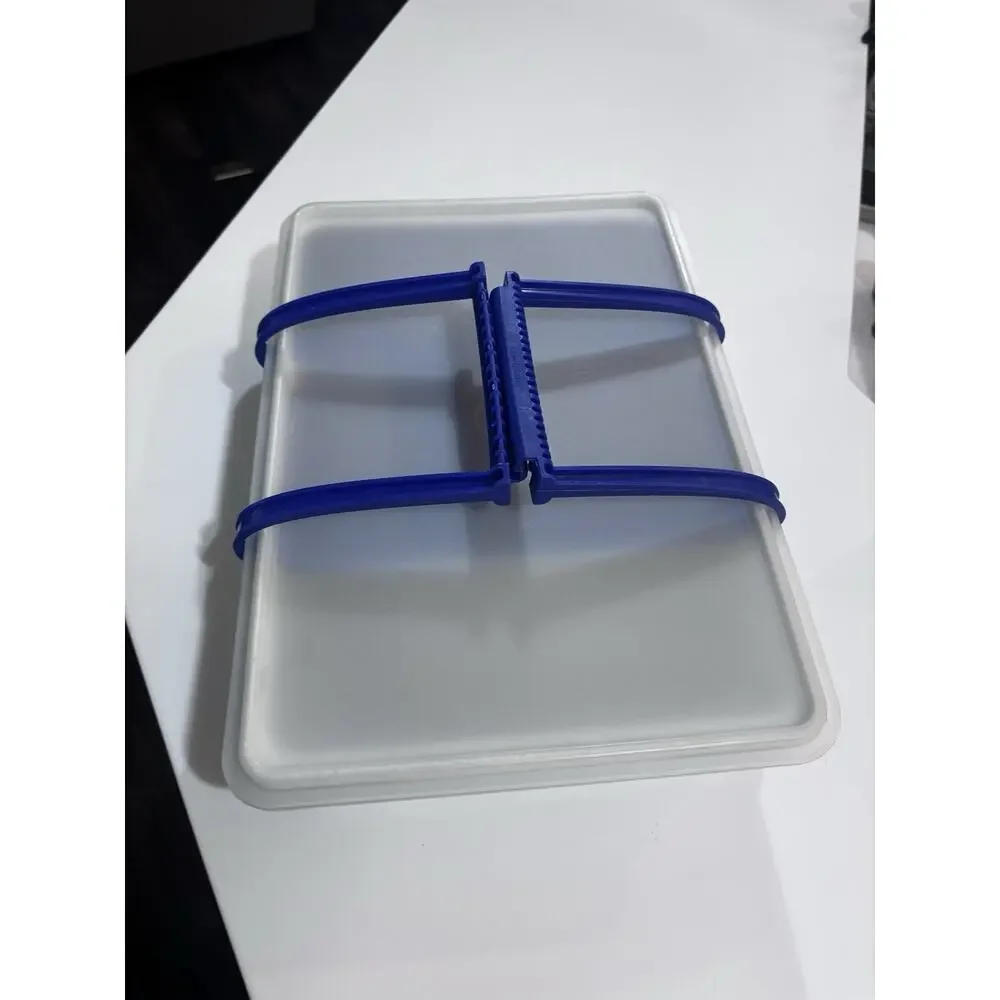 Vintage Tupperware Tuppercraft Sewing Craft Tackle Box Organizer Gray Blue